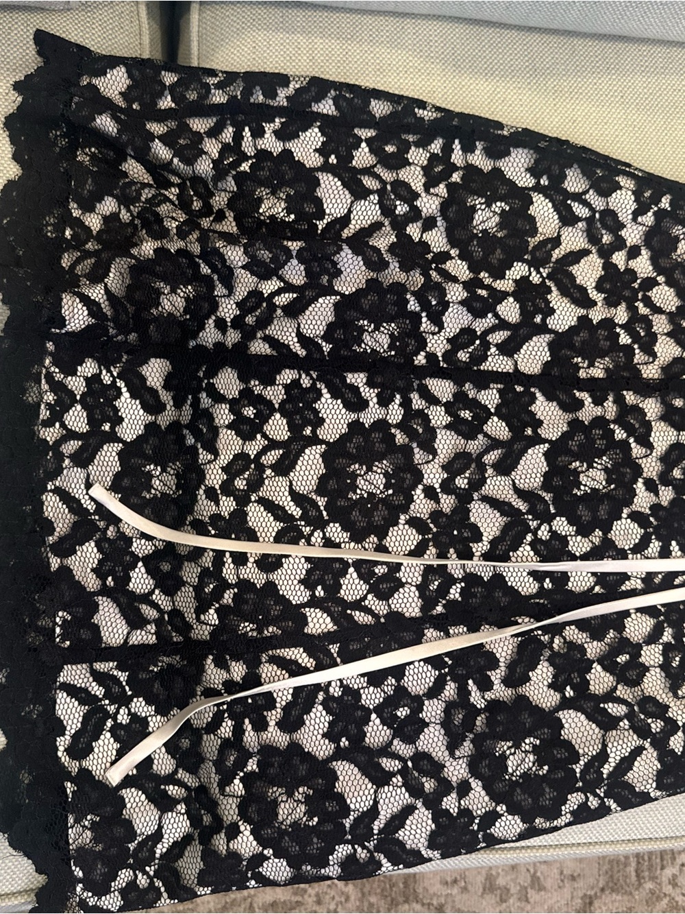 Notations Black Floral Lace Chemise